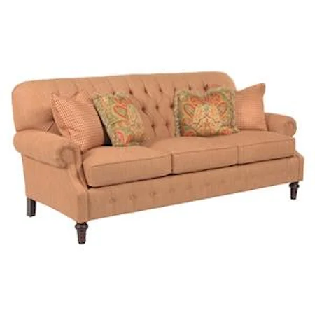 Rolled Arm Sofa with Button Tufting